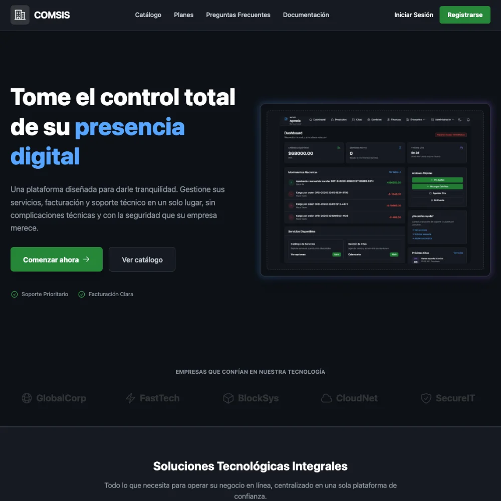 CRM Agencia Digital Dashboard en Explorador Web
